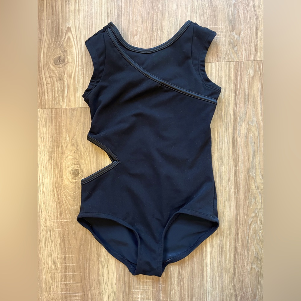 Youth Intermediate Black cutout leotard